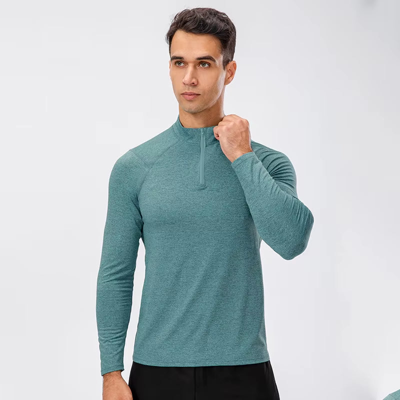  Half-Zipper Slim-Fit  Sweatshirt 